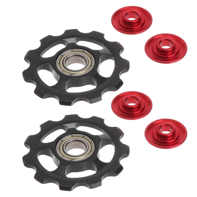 LOLIPPYY Rear Guide Wheel 2Set Aluminum Alloy for Bike Components Black