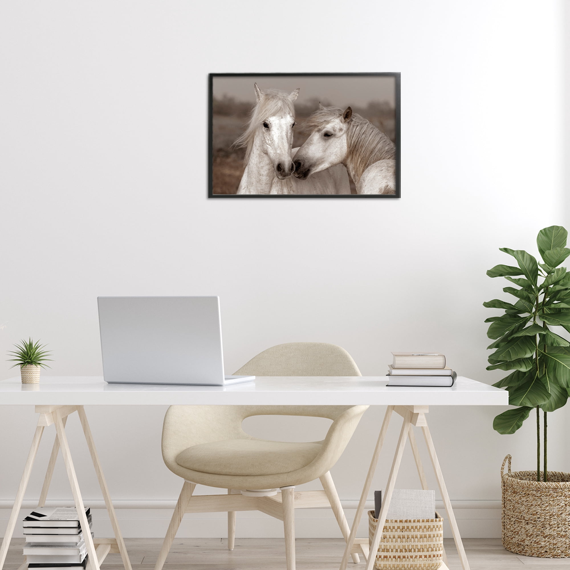 Stupell Industries Gentle Companionship Horses Black Framed Giclee Art, design by Danita Delimont