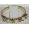 thumbnail image 3 of LBG 10k Yellow Gold Natural Opal & Peridot Womans Eternity Ring - Size 8.75, 3 of 3