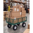 thumbnail image 6 of Heavy Duty Steel Garden Cart with 10" All-Terrain Pneumatic Tires, Removable Mesh Sides & 180° Rotating Handle, 800LBS Capability Outdoor Utility Outdoor Cart for Lawn, Garden, Farm, Green, 6 of 10