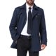thumbnail image 5 of Abrigo de media longitud INSPIRE CHIC para hombre, abrigo de invierno con cremallera de un solo botón, abrigo de negocios con cuello de bufanda, color azul oscuro, 5 of 6