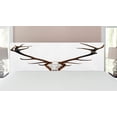 thumbnail image 1 of Antlers Headboard, Antlers of a Huge Stag Bones Mounted on a Wooden Plate Prize Skull Print, Upholstered Decorative Metal Bed Headboard with Memory Foam, King Size, Brown and Pale Grey, by Ambesonne, 1 of 4