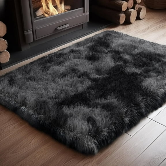 1x5 Rug Bedside Dorm Area Rug College Essentials Non Slip Dark Grey Small Carpets for Bedroom Anti Slip Fluffy Living Room Rugs Home Decor Aesthetic Nursery