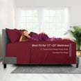 thumbnail image 4 of DeaLuxe Bedding 21” Twin XL - Extra Deep Pocket Sheets - Super And Ultra Deep Bed Sheets - For Deep Mattress -3 Piece Bed Sheet Set - Easily Fits Deep Mattress - Burgundy (Pomegranate), 4 of 8