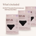 thumbnail image 2 of DIVA Reusable Period Underwear - Black Bikini XS-S - Bundle 3 pack, 2 of 7