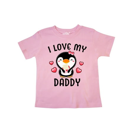 

Inktastic I Love My Daddy with Cute Penguin and Hearts Gift Toddler Toddler Girl T-Shirt