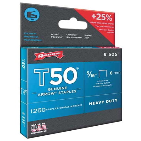 Heavy Duty Wide Crown Staples - Arrow 3/8