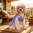 thumbnail image 5 of Dmlowu 4th of July Patriotic Dog Dress, Red White Blue Star Pattern Dog Clothes, Breathable Summer Party Outfit for Pets (5.5-8.8 lbs), 4th of July Decorations, 5 of 7
