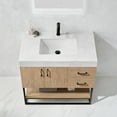 thumbnail image 6 of Vinnova Alistair 36" White Stone Top Oak Single Vanity Black Frame w/o Mirror, 6 of 16