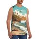 thumbnail image 2 of Fotbe Coastal Palm Beach Men's Camiseta sin Mangas Estampada para Hombres, Playera Casual para Gimnasio, Entrenamiento, Playa-X-Large, 2 of 7