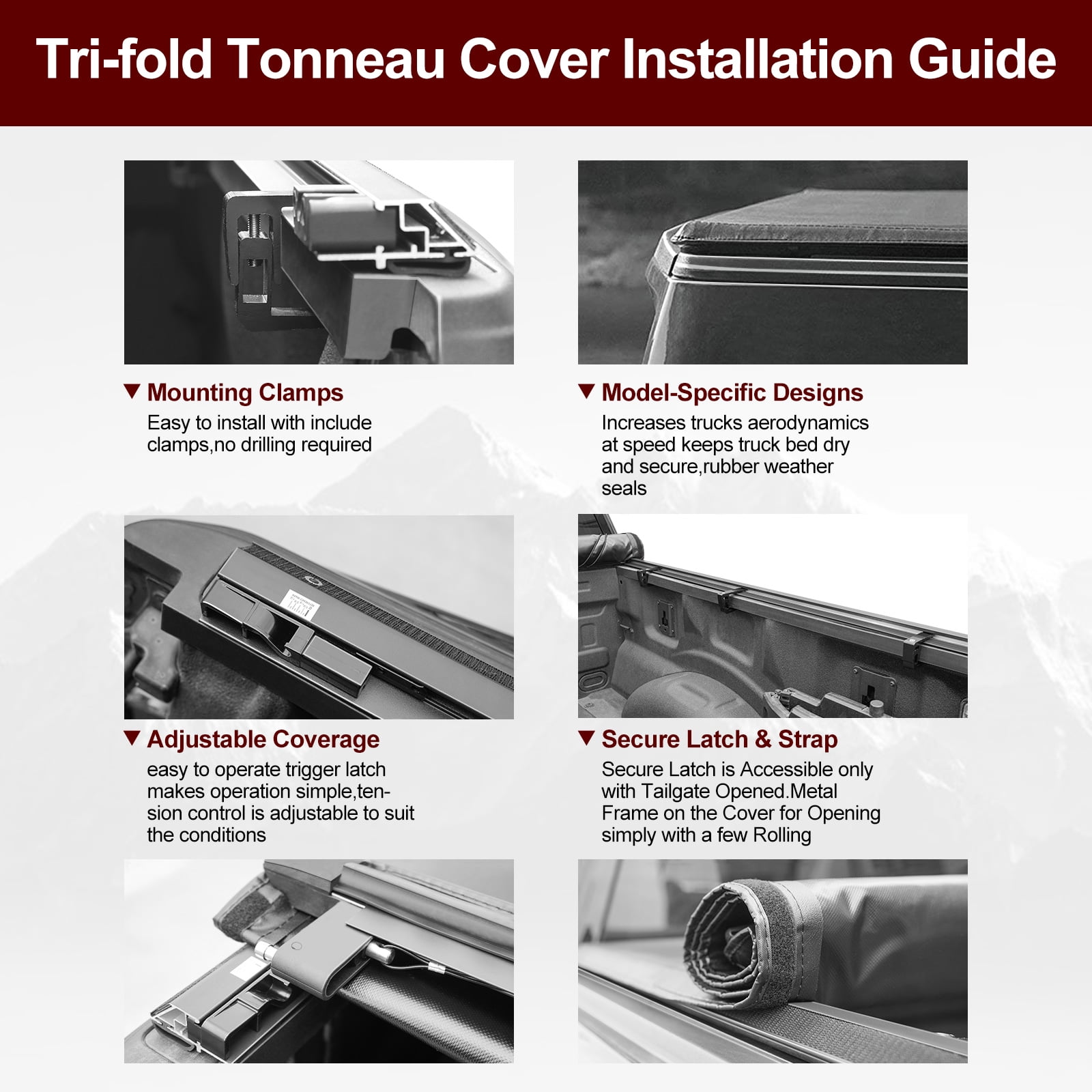 Kikito Vinyl Soft Roll-Up Tonneau Cover Truck Bed for 2004-2014 F150 & 2006-2014 Mark LT 5.5FT/67.1inch.