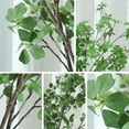 thumbnail image 5 of Artificial Greenery Stems Plants 33 Inch Fake Green 4 Branches Leaf for Vase Filler Garden Office Home Desk Decoration (Vases not included), 5 of 8