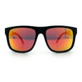 thumbnail image 5 of Classic Kush Mens Fancy Sport Horn Rim Plastic Manly Sunglasses Matte Black - Orange Mirror, 5 of 8