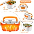thumbnail image 4 of Electric Lunch Box 60W Food Warmer Heater 12V 24V 110V Faster Heated Lunch Box for Car/Truck/Home Portable Heating Boxes with 1.5L 306 SS Container Fork & Spoon, 4 of 6