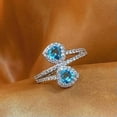 thumbnail image 5 of K-KED Elegant Heart 925 Silver Filled Ring Women Cubic Zircon Wedding Delicate Jewelry Sz 6-10-9, 5 of 6
