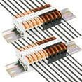 thumbnail image 2 of 60X DIN Kit de Bloques de Terminales En Riel, con Conectores Universales Compactos, Barra de Conexión, Tira Marcadora, Tornillos, 28-12 AWG, 2 of 5