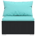 thumbnail image 3 of vidaXL 6 Piece Garden Lounge Set with Cushions Poly Rattan Black, 3 of 4