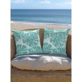 thumbnail image 5 of Outdoor Pillows Waterproof, Turquoise Monstera Deliciosa Throw Pillows with Inserts Included, Summer Botanical Tropical Indoor Outdoor Decorative Lumbar Pillow for Bed/Couch/Patio 18"x18", 1Pcs, 5 of 8