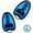 Blue-L, variant on 1Pair Swimming Training Hands Flippers Swim paddles, Training Freestyle Swimming Frog Paddles With Adjustable Silicone Straps