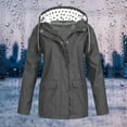 thumbnail image 2 of Huesdet Rain Jacket Women Waterproof Lightweight Raincoats with Hood Plus Size Active Outdoor Hooded Rain Coat Windbreaker(Dark Gray,M), 2 of 4