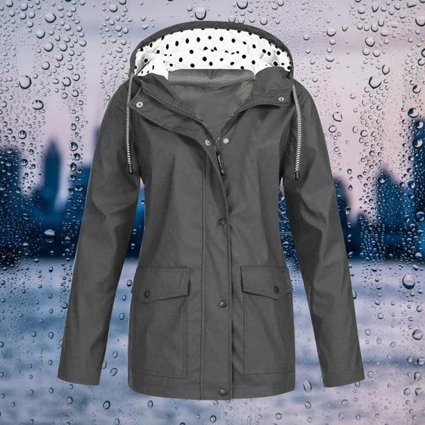 WILLBEST Womens Coats Winter Clearance Prime Long Coat Women Trendy Wool Womens Fashion Rain Jacket with Hood Lightweight Long Sleeve Windbreaker Zip Up Drawstring Raincoat with Pockets