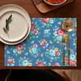 thumbnail image 5 of Pioneer Flower Floral Print Pattern Summer Placemats Table Placemats Set Of 4-Linen Kitchen Washable Placemats Table Mats 12x18 Inch Non-Slip Heat Resistant, 5 of 6