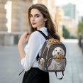 thumbnail image 6 of FORMRS Mini Backpack Purse for Women Quilted Travel Daypack Casual Shoulder Bag, White Halloween Dog, 6 of 7