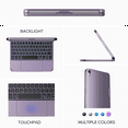 thumbnail image 5 of edaiser Swivel Keyboard Case Compatible with Apple iPad Mini 7th Gen 2024 (A17 Pro)/ iPad Mini 6th Generation 8.3-inch 2021, Rotatable Cover with RGB Backlit, Multi-Touch Trackpad, Metallic Purple, 5 of 6
