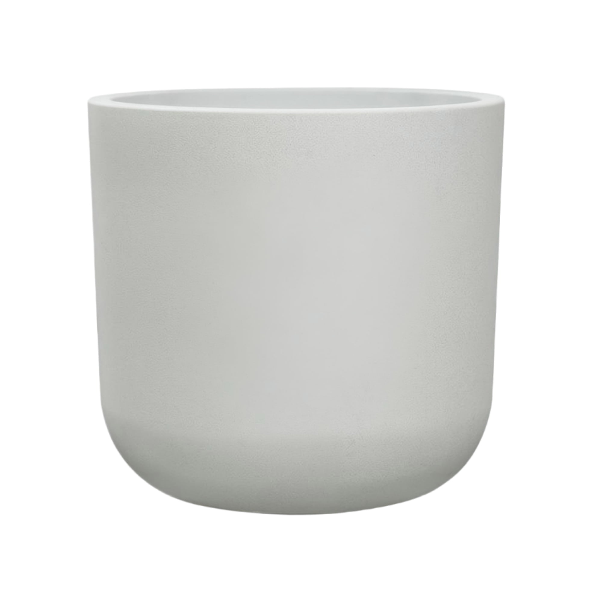STONE LITE 11.6" x 11.6" x 11" Cylindrical White Plastic Plant Pot with Drainage