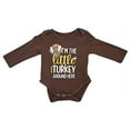 thumbnail image 3 of Unisex Little Turkey Here Thanksgiving Baby Clothes Outfit Set (9M, Brown), 3 of 5