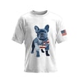 thumbnail image 2 of Mens Tshirts Short Sleeve Graphic Tees with Dog USA Flag Casual Comfortable Everyday Wear Crewneck T Shirts for Man White XXXXXL, 2 of 3