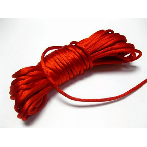 U8MO 55 Yards Red Chinese Satin Silk Knot Cord 3mm RATTAIL Thread Rope Necklace