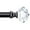 Black, variant on KAMANINA 3/4" Single Curtain Rod with Acrylic Diamond Finial, 84 - 120", Antique Silver