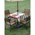 thumbnail image 3 of Outdoor Tablecloth with Umbrella Hole and Zipper, Valentine's Day Square Table Cloth 60x60 Inch Waterproof Tablecloth, Love Gnomes Black Stripes Country Picnic Table Cover for Patio Camping, 3 of 7