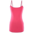 thumbnail image 1 of Ola Mari Junior Size BUILT-IN Shelf Bra Adjustable Spaghetti Strap Solid Camisole Tank Top, Coral, Small, 1 of 4