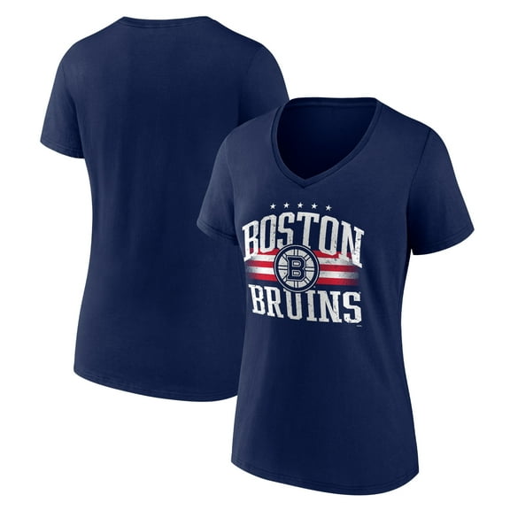 Women's Navy Boston Bruins Americana Team V-Neck T-Shirt