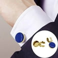 thumbnail image 4 of 2 Pieces Men Cufflinks Suit Decors Gift Cuff Button Covers Formal Event Button Covers Men Gift Blue, 4 of 8