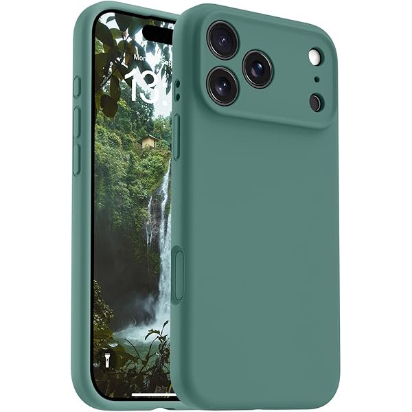 wonima11 OTOFLY Magnetic for iPhone 17 Pro Case,Compatible with Magsafe,Classic Liquid Silicone Mobile Phone Case,Integrated Camera Control Button,Anti-Scratch Microfiber Lining, Pine Green