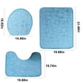 thumbnail image 3 of Kezqiaxn Bathroom Mat Set Clearance! 3Pc Toilet Rugs Bathroom Carpet, Super Soft Non Slip Bathtub Carpet And Absorbent Bath Mat, Bathroom Carpet, Plush Bath Mat for Bathroom Light Blue, 3 of 8