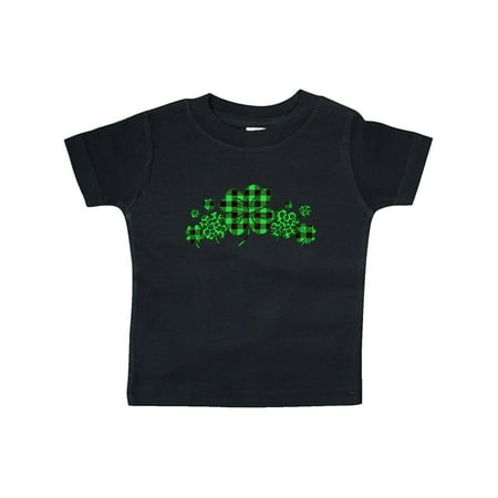 

Inktastic St. Patrick s Day Clovers in Plaid Gift Baby Boy or Baby Girl T-Shirt