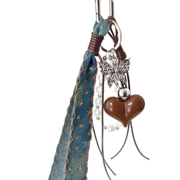 Heart Braided Keychain Bag Charms Purse Handbag Bag Accessories Backpack Pendant Charm Car Keychain Ornaments