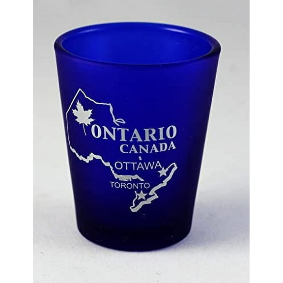Ontario Canada Cobalt Blue Frosted Shot Glass