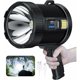 thumbnail image 1 of Foco Recargable, 100000 Lúmenes Led Foco Portátil Linterna Grande Foco Solar Exterior Súper Brillante, con Lámpara Cob, 6 Modos, IPX5 Impermeable (Negro), 1 of 5