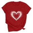 thumbnail image 1 of Meichang T-Shirts de la Saint-Valentin pour Femmes, Mignons T-Shirts Graphiques avec Cœur d'Amour, Manches Courtes Décontractées, Col Rond, Coupe Ample, Blouses de la Saint-Valentin, 1 of 2
