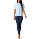 thumbnail image 2 of INSPIRAR CHIC Blusas de Ojal de Manga Abullonada con Botón en la Espalda para Mujeres, Casual Elegante con Cuello Volante, Azul Claro M, 2 of 4