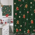 thumbnail image 6 of Christmas Shower Curtain Cute Gingerbread-Man Snowflake Shower Curtain for Christmas Bathroom Decor Xmas Candy Stars Holiday Home Decor Bath Curtain for Kids Girls, 72 X 72 Inch, 6 of 6