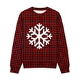 thumbnail image 7 of NAISIBABY Girls Long Sleeve Sweatshirt(1-15T), Pullover Loose Soft Plaid Snowflake Graphic Kids Fashion Christmas Tops Red 12T, 7 of 7