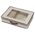 thumbnail image 5 of Household Essentials Flatware Storage Box, Windowed Lid and Front Handle, 8 Compartment Lift-out Tray, 4 Fabric Pouches, Perfect for Special Occasion Flatware, 5 of 7