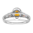 thumbnail image 4 of Auriga Fine Jewelry 14K Two-tone Gold Citrine and Diamond Halo Ring for Women Size 7, 4 of 6
