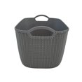 Homz Large Decorative Storage Rattan Bin, Grey, Set of 12